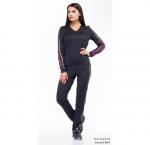 Топ трехцветный с V-образным вырезом горловины, длинным рукавом, с лампасами, отделка золотой и серебряной бейкой