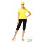 Бриджи из плащевки, с вертикальными рельефами, на манжете, сзади карманы, на боку «принт»