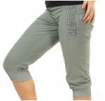 Бриджи из плащевки, с вертикальными рельефами, на манжете, сзади карманы, на боку «принт»