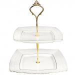 Ваза 2-х ярус мал СНЕЖНАЯ КОРОЛЕВА квадр     (3) (12)     CMB0124-А