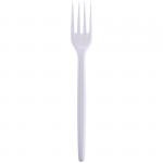 Вилки одноразовые OfficeClean, эконом, ПС, белые, 16,5см, уп. 100шт., 245850