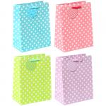 Пакет подарочный 26*32,4*12,7см, "Белый горошек", ламинированный, 59291
