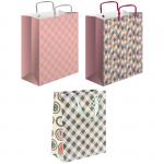 Пакет подарочный 26*32,4*12,7см, "Ромбы и часы", ламинированный, 55195
