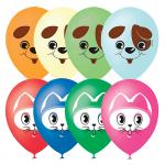 Воздушные шары, 25шт, М12/30см, Поиск "Кот и Пес", пастель, декоратор, 6 054 267