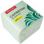 Салфетки бумажные OfficeClean, 1 слойн., 24*24см, зеленые, 100шт., 255443