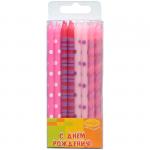 Свечи для торта ассорти розовое, ПатиБум, 12см, 16шт., 4690296024970