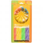 Свечи для торта с держателями ПатиБум, 2-х цветные, 6см, 12шт., 4690296024888