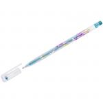 Ручка гелевая Crown Glitter Metal Jell зеленая с блестками, 1,0 мм, MTJ-500GLS(D)