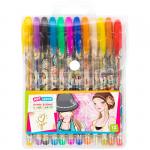 Набор гелевых ручек ArtSpace "Девочки", 12 цв., 1,0 мм, с блестками, ПВХ чехол, GGP12_3191