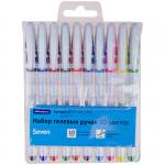 Набор гелевых ручек OfficeSpace 10 цв., белый корпус, 1,0 мм, европодвес, GP777/10_1703