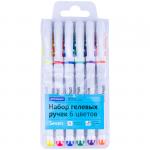 Набор гелевых ручек OfficeSpace 6 цв., белый корпус, 1,0 мм, европодвес, GP777/6_1701