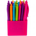 Ручка шариковая автоматическая Milan "P1touch" 5цв., 1,0 мм, в пластиковом стакане, 176555124