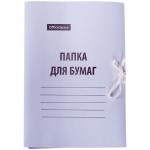Папка для бумаг с завязками OfficeSpace, картон мелованный, 280 г/м2, белый, до 200 л., 225336