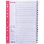 Разделитель листов Berlingo А4, 20 листов, алфавитный А-Я, серый, пластиковый, ARp_04050