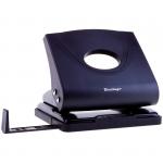 Дырокол Berlingo Office Soft 20 л., пластиковый, черный, с линейкой, DDp_20161