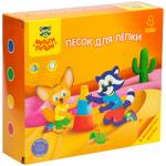 Песок для лепки Мульти-Пульти "Енот в пустыне", 04 цвета, 480 г, в баночке, 4 формочки, карт.уп., ПН_16958