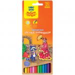 Карандаши Мульти-Пульти "Енот в Испании", 12  цв., трехгран., заточен., картон, европодвес, CP_10754