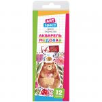 Акварель ArtSpace, медовая, 12  цветов, без кисти, картон, европодвес, АК_15305