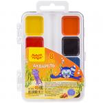 Акварель Мульти-Пульти "Енот в Красном море", медовая, 08  цветов, без кисти, пластик, европодвес, АП_10703