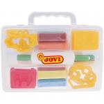 Пластилин JOVI, 08  цветов, 200 г, растительный, формочки, стеки, скалка, в чемодане, 230