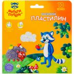 Пластилин Мульти-Пульти "Енот в лесу", 10  цветов, 150 г, восковой, со стеком, картон, европодвес, ВП_11057