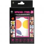 Краски для грима, 06  цветов, кисть-аппликатор, картон, европодвес, 800-41265/57906