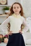 11-31 Блузка ворот-рюша гипюровый рукав
