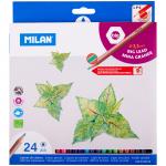 Карандаши Milan "213", 24 цв., заточен., утолщенный грифель, картон, европодвес, 0722124