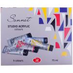 Краски акриловые, 05 цветов, 75 мл/туба, картон, 2841484