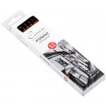 Угольные карандаши, твердые, 12 шт., картон. упак., 12841430-H