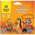 Мелки восковые утолщенные Мульти-Пульти Енот в Мексике, 24  цв., круглые, картон, европодвес, BC_10451