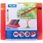 Карандаши Milan "231", 24 цв., трехгран., заточен., пластик, европодвес, 0729324