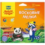 Мелки масляные Мульти-Пульти "Енот в Китае", 18цв., шестигранные, картон, европодвес, OC_10469