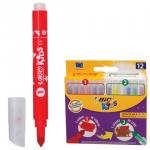 Фломастеры BIC "Рисуй и Твори", 12 штук, 6 цветов+6 цветов для особых эффектов, укороченные, картонная упаковка, 892221