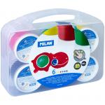 Краски пальчиковые Milan, 06 цветов, 600 г, пластиковый контейнер, 5906