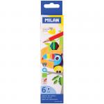 Карандаши Milan "211", 06 цв., заточен., картон, европодвес, 07221106R