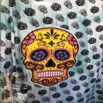 Покрывало PKR20-1 Двойное Череп в цветах 210х240см хлопок Индия