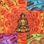 Покрывало SEI-3095-DB Будда в в лотосе 240х210см хлопок Индия