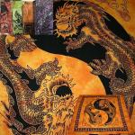 Покрывало SEI-2185DB ИНЬ-ЯНЬ ДРАКОНЫ хлопок двойное Гармония защита 210х240см