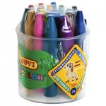 Восковые мелки утолщенные JOVI (Испания), 16 цв., ДЕТСКИЕ ОТ 3 ЛЕТ, пластиковый стакан,точилка,980/16