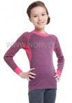 NORVEG серия Climat Control. Футболка  детская с длинным рукавом unisex, цвет розовый + серый