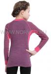 NORVEG серия Climat Control. Футболка  детская с длинным рукавом unisex, цвет розовый + серый