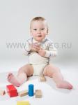 Детское боди с длинным рукавом, цвет молочный