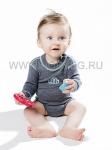 Детское боди с длинным рукавом, цвет серый меланж