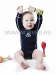 Детское боди с длинным рукавом, цвет синий