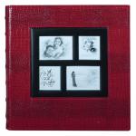 *Фотоальбом BRAUBERG на 500 фото 10*15 см, под кожу крокодила, рамка для фото, красный, 390714