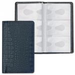 Визитница/кредитница трехрядная BRAUBERG на 96 карт, под кожу крокодила, черная, 231761