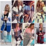 Вязаный кардиган коса двухцветный DUN