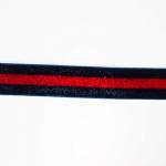 Бархатная лента т.синий+красный, 2см