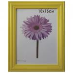 Рамка премиум 10*15см, дерево, багет 26 мм, "Linda", желтая, подставка, 0065-4-0002